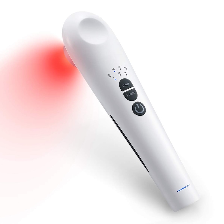 Laser Terapeutic Profesional Aparat de Terapie cu Lumina Infrarosie CENYEDA JM302 – Laser 650nm & 808nm, Putere Ridicata, Baterie 2200mAh, Alb