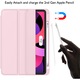 Husa pentru iPad Air 11 inchi M2 2024 cu suport pentru creion [Auto Sleep/Wake], carcasa cu suport triplu, Roz