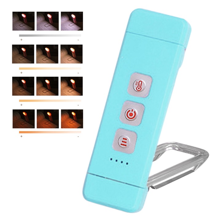 Lampa de citit Serene Sense®, 3 tipuri de lumini LED si 5 optiuni de luminozitate reglabila, Protejarea ochilor si prevenirea miopiei, verde