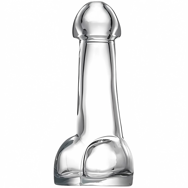 Vicces üveg, átlátszó üveg, 6x6x14,5cm