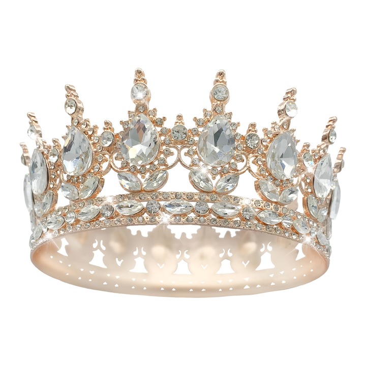 Tiara femei Tyrael-SEA, argintiu/auriu, metal, handmade, 15.5x12.2x5.3cm