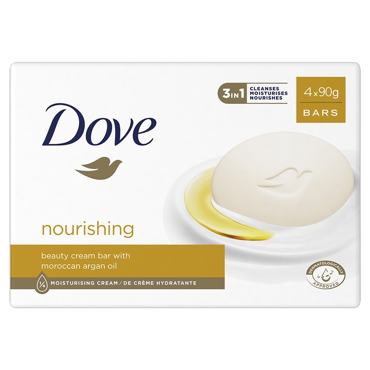 Крем сапун Dove Cream Oil, 4 броя x 90 г