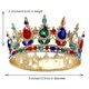 Tiara femei Tyrael-SEA, strasuri colorate, aurie, 15.5x12.2x5.3cm