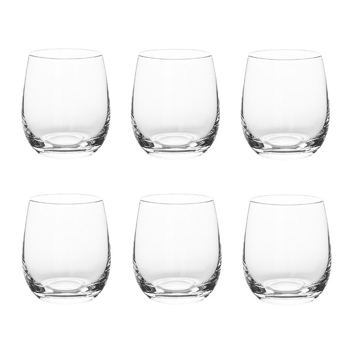 Комплект от 6 чаши за вода Bohemia Columba, Hggzeg, Crystalline, За многократна употреба, 8,2 х 9,5 см, 350 мл, Термоустойчиви стъкло, прозрачно