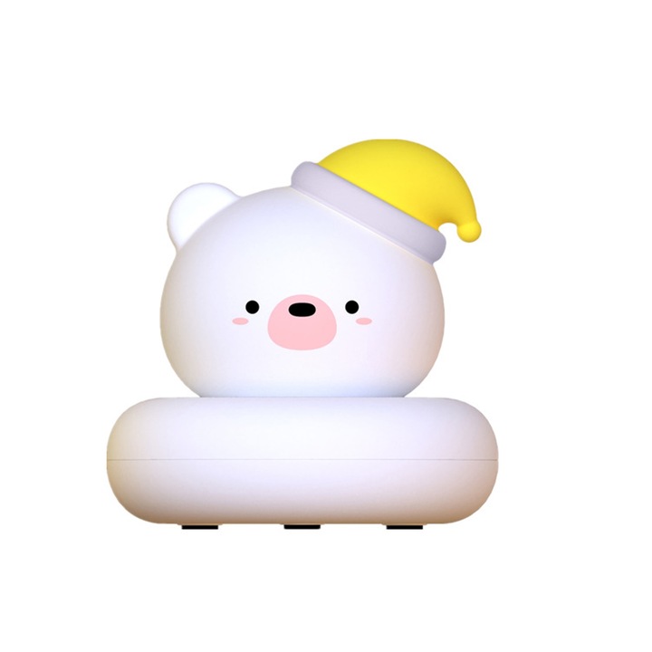 Hordozható éjszakai lámpa, Hggzeg, LED, Meleg fény, Szilikon BPA-mentes, Érintésvezérlés, 3 világítási mód, Autonómia 3-12 óra, USB újratölthető, 1200 mAh akkumulátor, Modern vezeték nélküli kialakítás, Könnyen telepíthető, Sárga