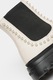 Love Moschino, Ghete Chelsea de piele cu perle aplicate, Negru stins/Alb murdar