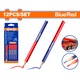 Set 12 creioane pentru tamplarie Wadfow, dimensiune 10x7.5x176mm, rosu/albastru