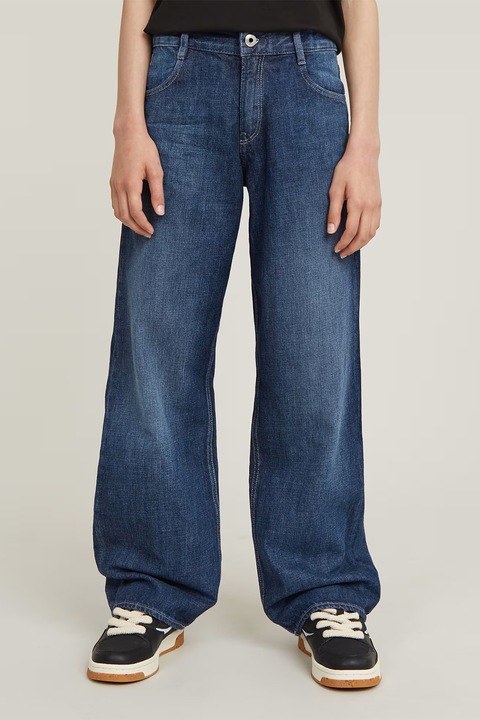 G-STAR, Középmagas derekú loose fit farmernadrág, Tengerészkék