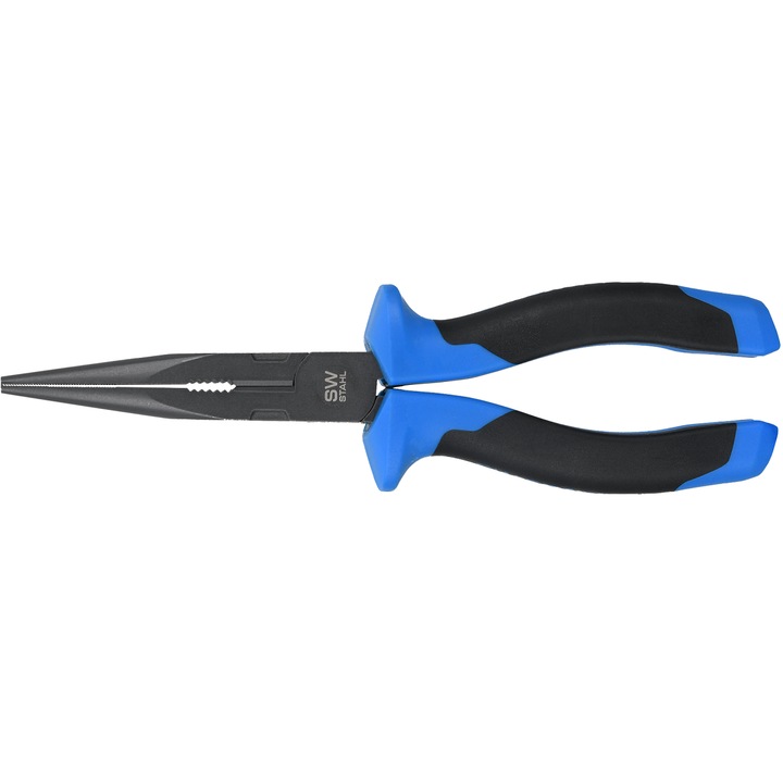 SW-STAHL hosszúcsőrű fogó, 200 mm hosszú, króm-vanádium acél, csúszásgátló fogantyúk