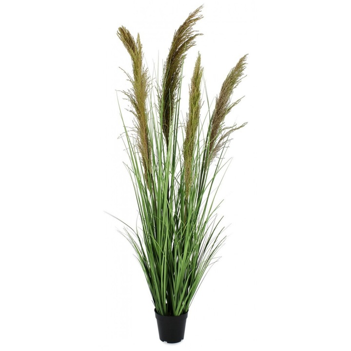 Pampas artificial in ghiveci verde maro 70x145 cm