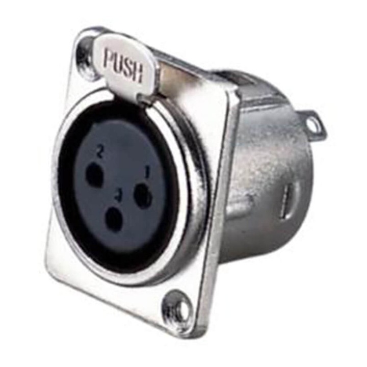 Thunder XLR-553 XLR mama beépíthető aljzat, D ház (2,5 x 3 cm) – KRÓM