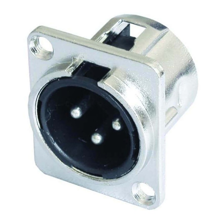 Thunder XLR-552 XLR papa beépíthető aljzat, D ház (2,5 x 3 cm) – KRÓM