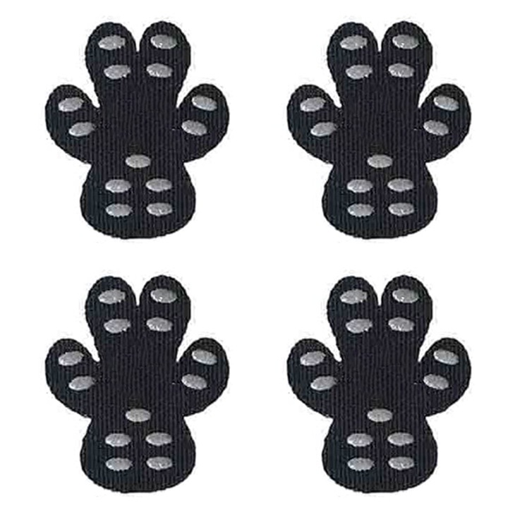 Set de 4 protectii de labute pentru caini, QttvbTna, adeziv nano, antiderapante, impermeabile, 4x3.3 cm, negru/gri