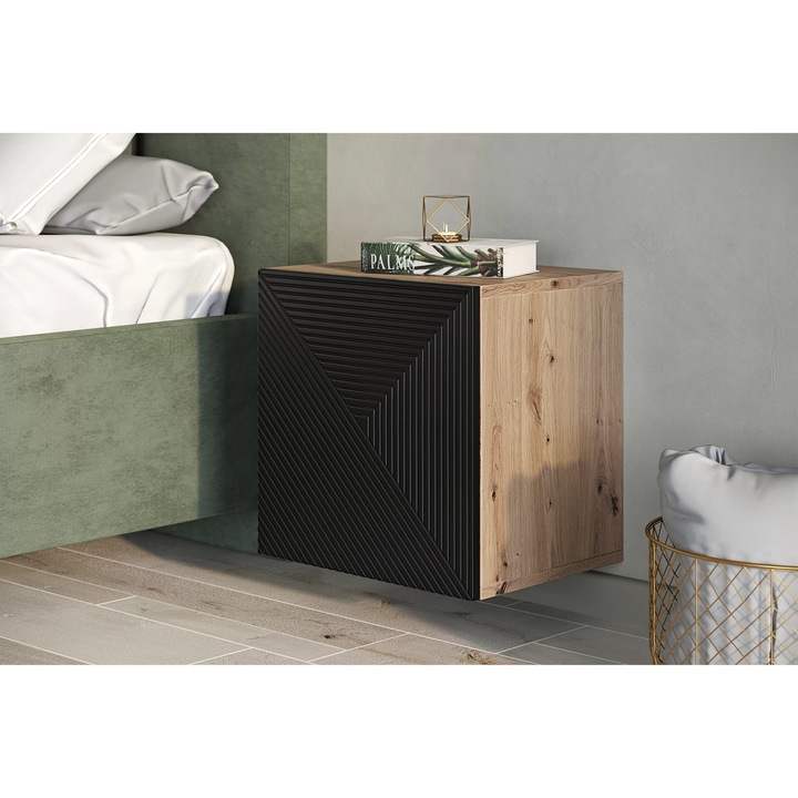 Dulap De Perete, Bogart, Asha, 40x40x32 cm, PAL/MDF/HDF, Negru mat