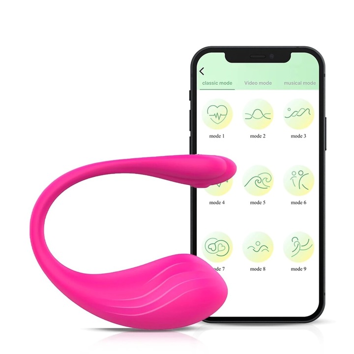 Презаредим Bluetooth вибратор SkinTime, Вибро яйце, Приложение за телефон, розов