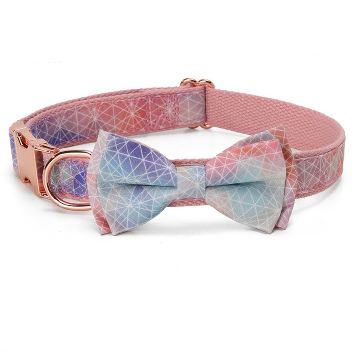 QttvbTna kutyanyakörv, pamut, levehető masnival, tarka