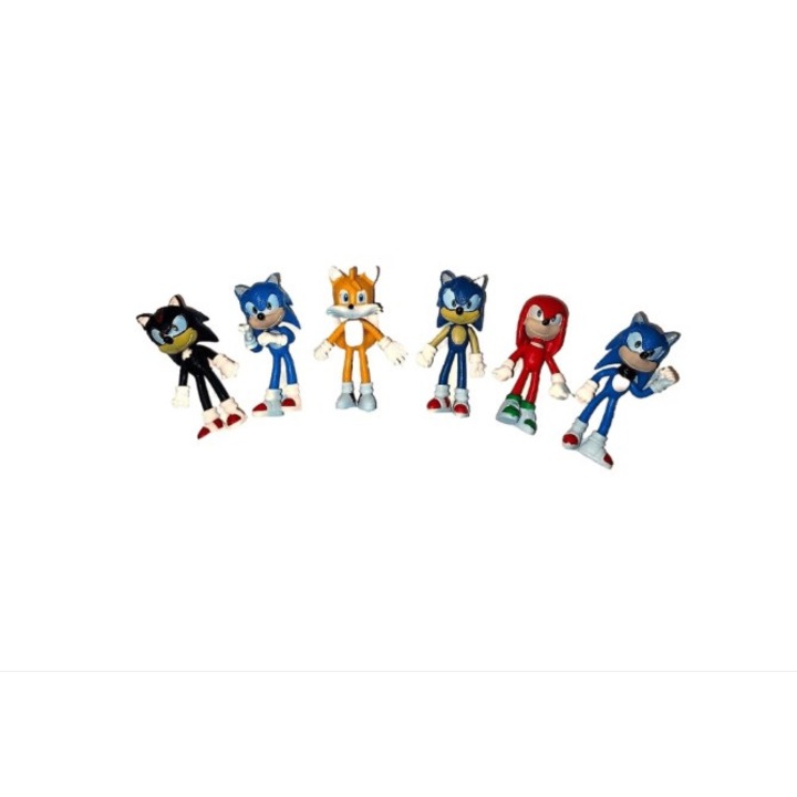 Set 6 figurine Sonic 2, Sonic si prietenii, multicolor H 10 CM