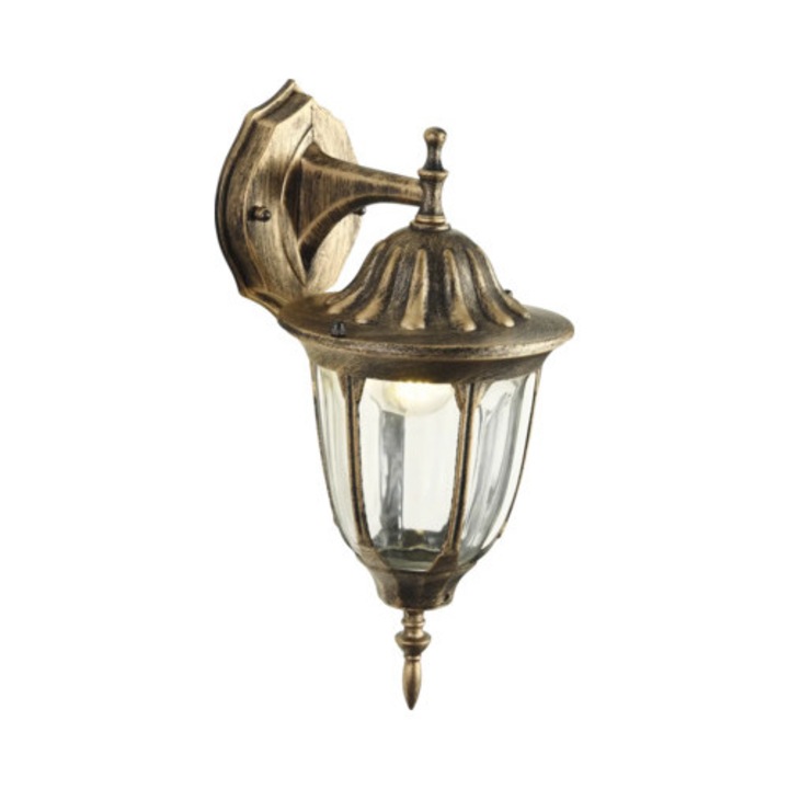 Aplica Felinar In Jos Gelux E27 Max. 1x60w, Pentru Exterior Ip43, Bronz