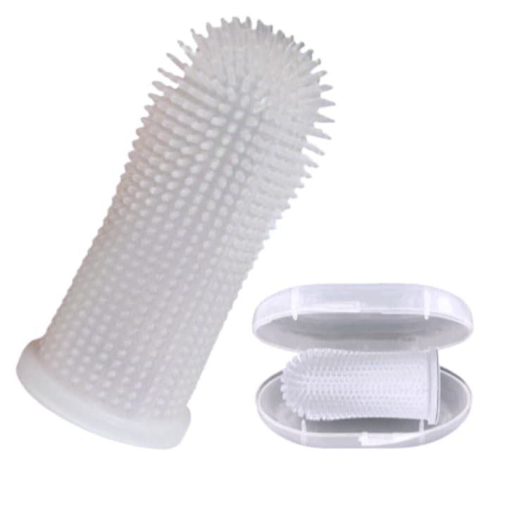 Четка за зъби 360 със силиконов напръстник за масажиране на бебешки венци, TENGDA INTELLIGENT, бяла, универсална, включена стойка