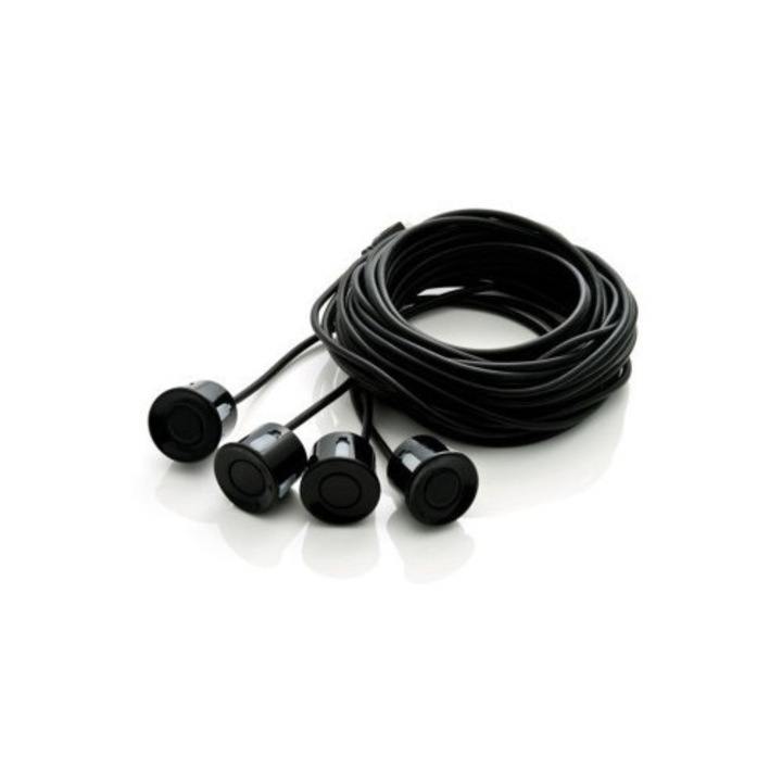 Set 4 senzori parcare 22mm diferite culori cu freza inclusa Negru Mat Xenon Bright®