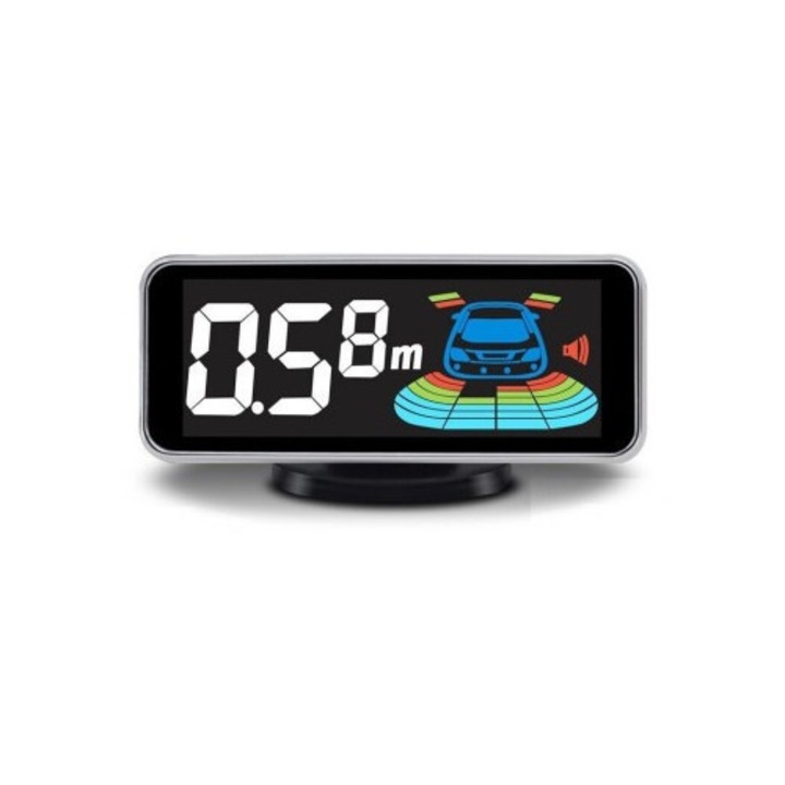 Senzori parcare fata spate cu temporizare cu 6 senzori si display LCD Rosu, Xenon Bright®