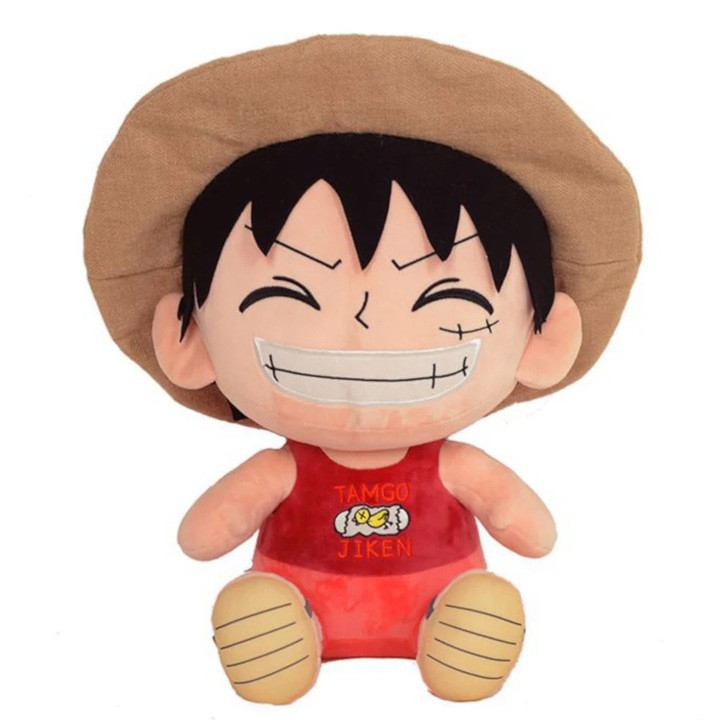Papusa de plus - One Piece - Luffy, 25cm, 20 cm, Multicolor, Poliester