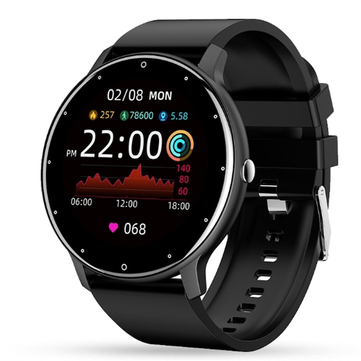 Ceas inteligent CVBFUS Sport Series 8, rezistent la apa IP67, notificari, control muzica, argintiu, 2.01inch