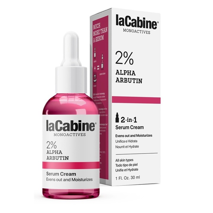 Ser-crema 2 in 1, impotriva hiper-pigmentarii 2% Alfa-Arbutin Monoactives La Cabine, 30 ml