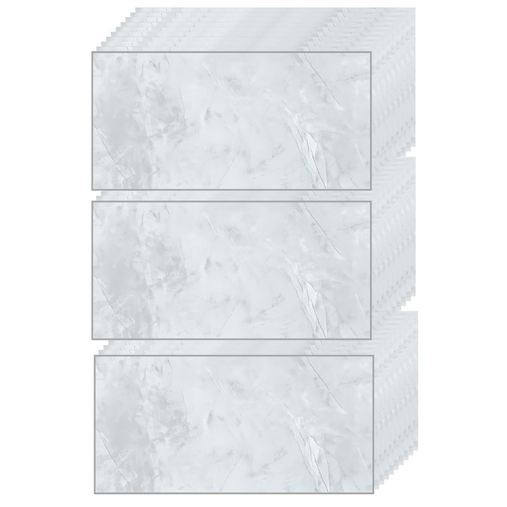 Комплект 30 тапета S DEPOT®, Имитация на мрамор, Дебелина 2мм, 30х60см, Сив