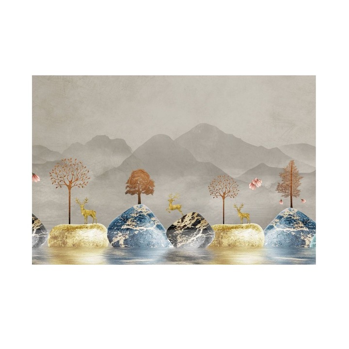 Tablou cu Munti si Lacuri 90x60 cm