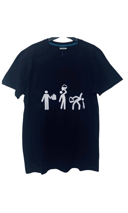 Ferfi polo, 100% pamut, egyedi Stickman Beat, fekete 3, Fekete