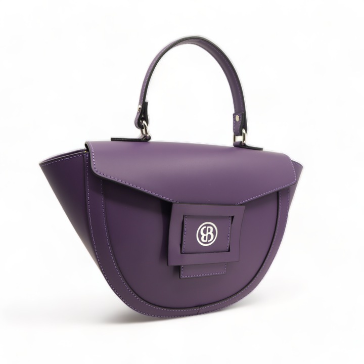 Geanta de mana din piele naturala Dolce Attesa, mov