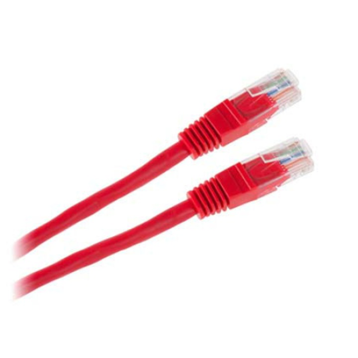 Червен UTP пач кабел 1m CCA RJ45 Cabletech