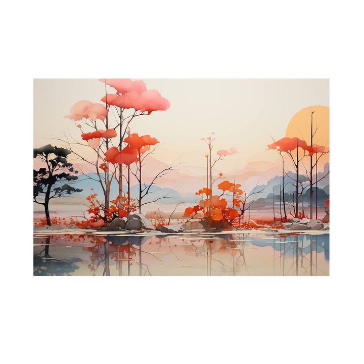 Tablou cu Rasarit In Munti 90x60 cm