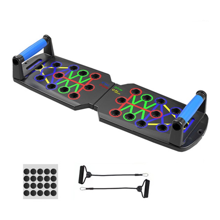 Set Accesorii fitness, Tebnaild, placa push-up multifunctionala, multicolor