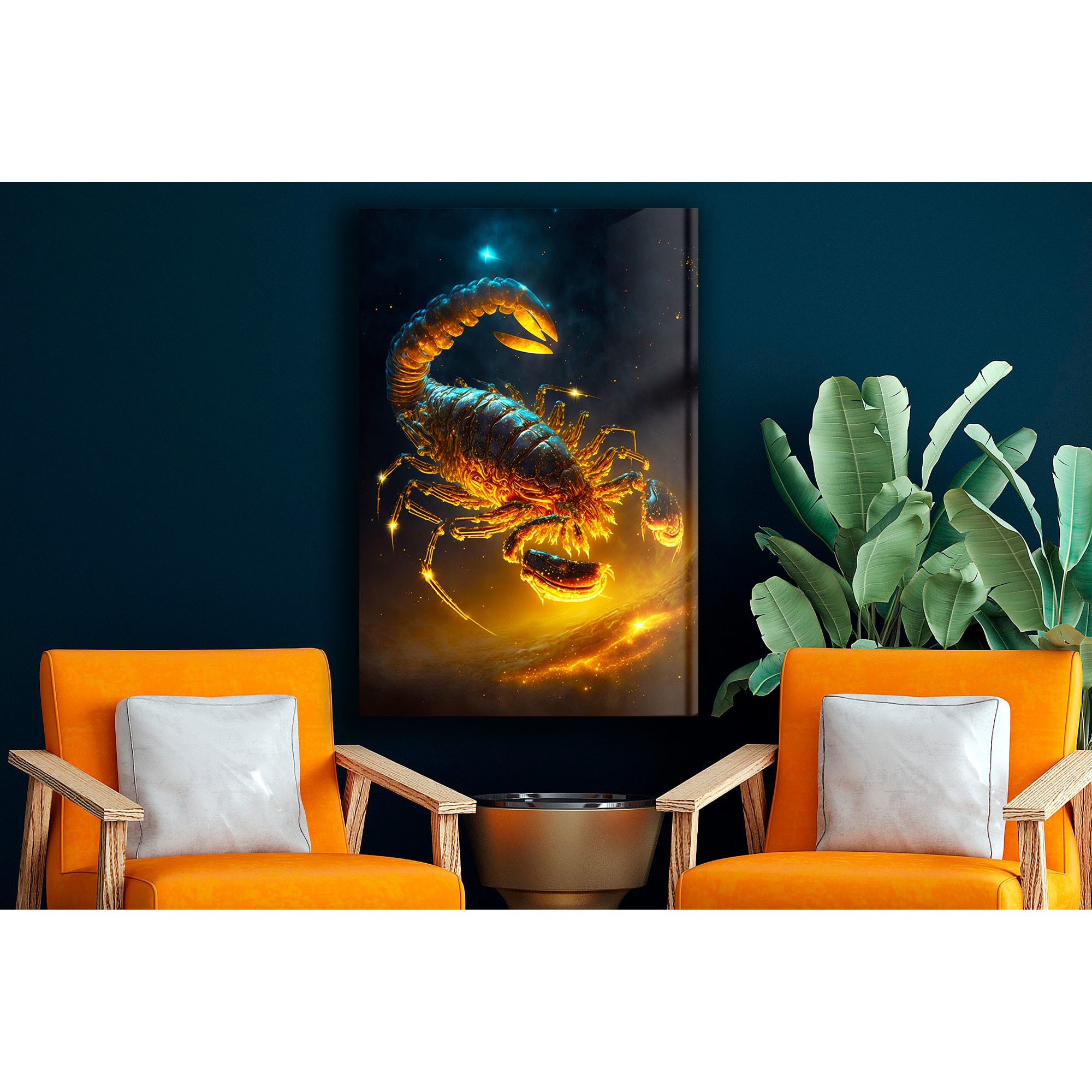 Tablou Sticla, zodii scorpion, 23x36 cm - eMAG.ro