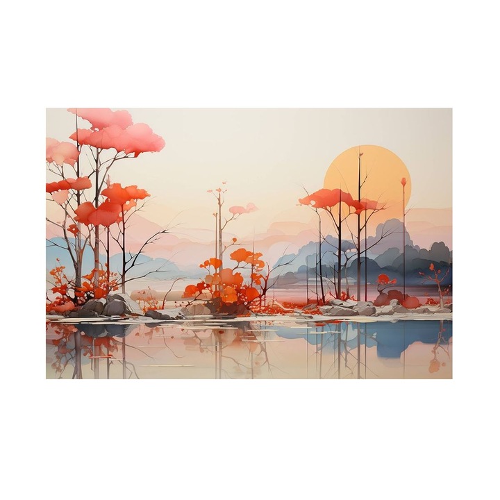 Tablou cu Reflectii Apus 90x60 cm