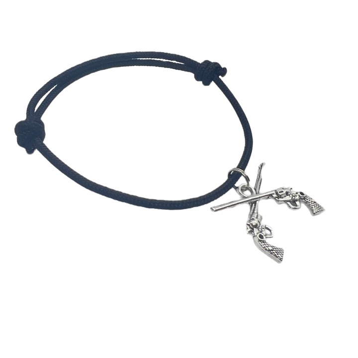 Bratara Paracord Spectrum, Revolver Dublu Argintiu, Marime Ajustabila