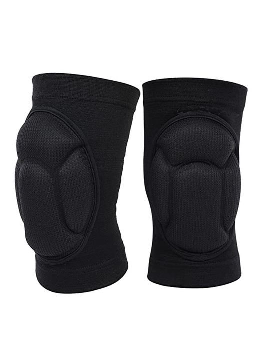 Set 2 genunchiere ortopedice, anti-coliziune, elastice, lycra, negru