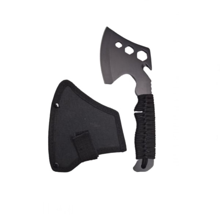 Многофункционална брадва, черна, Depox, с дръжка от паракорд