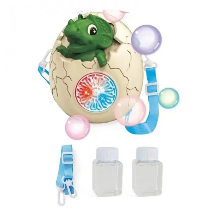 Jucarie Dinazaur Interactiv de Facut Baloane de Sapun, Multicolor, 11 cm x 9 cm x 13 cm, Dalimag