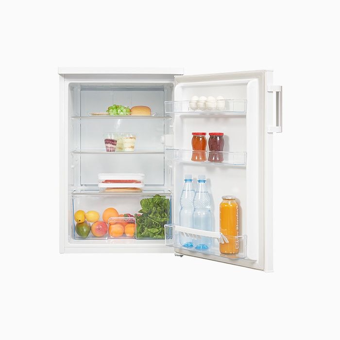 Frigider minibar Exquisit, H 85 cm, capacitate 133 litri, ideal pentru birou/hotel/rulota, usa reversibila, iluminare LED, termostat reglabil, design compact, alb