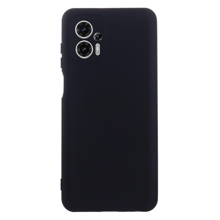 Motorola Moto G13 / G23-mal kompatibilis burkolat, szilikon burkolat, mikroszálas belső, kamera védelem, fekete, atlas
