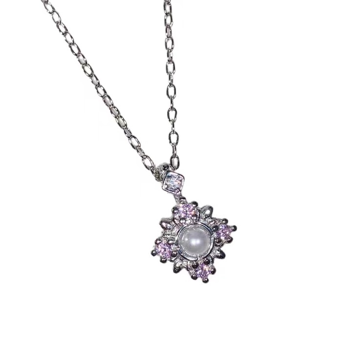 Colier dama, placat cu argint, argintiu