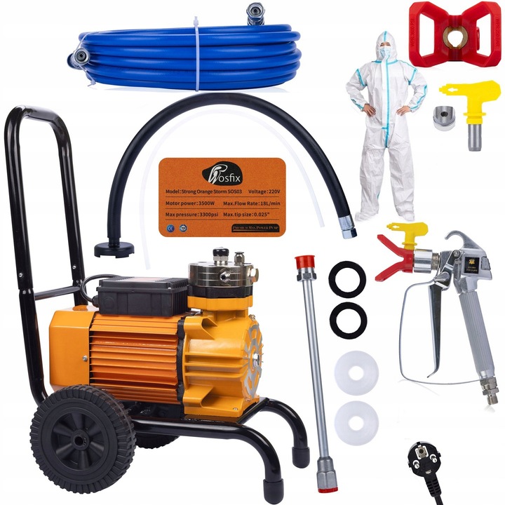 Система за боядисване, Rosfix, Strong Blue Storm SBS03, 3500W, 22MPA, 18L/min