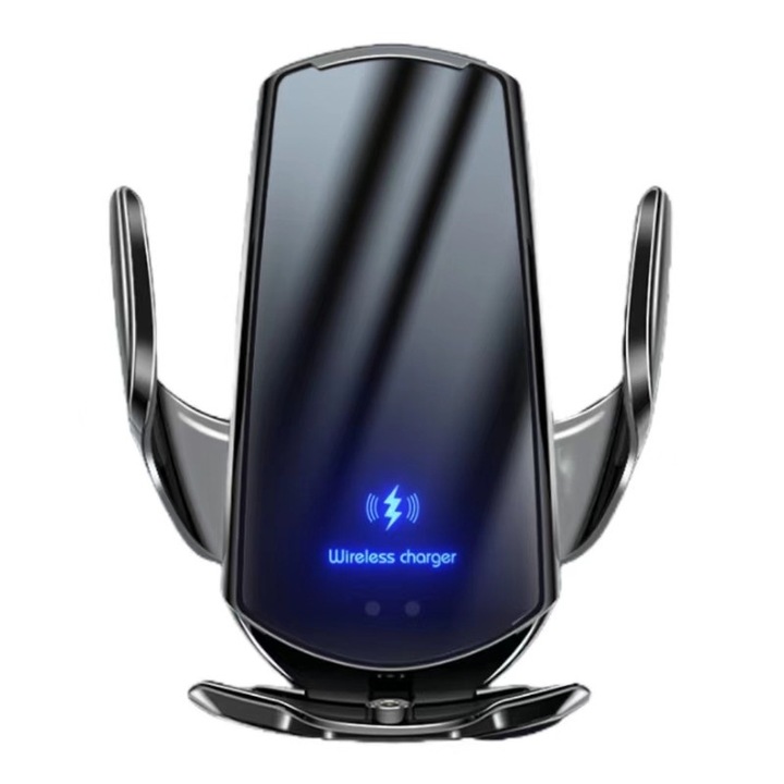 Стойка за кола, с интелигентно безжично зареждане, черна