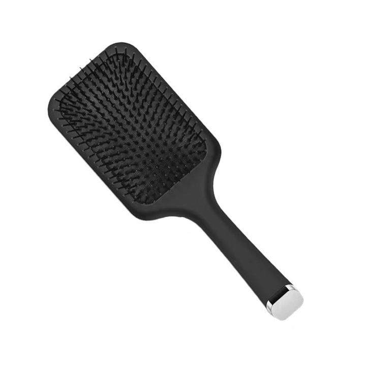 Perie de par, pentru toate tipurile de par, Pentru par uscat/umed, flexibila, negru