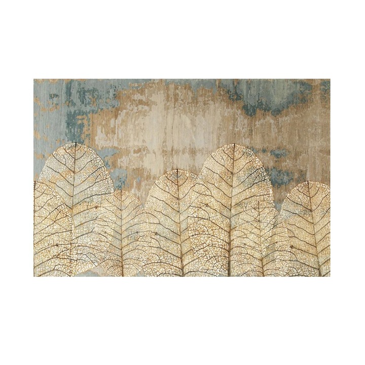 Tablou cu Frunze de Aur 90x60 cm