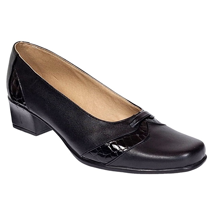 Pantofi dama eleganti din piele naturala MVSP2N, Negru