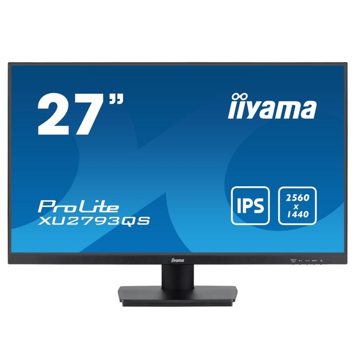 Monitor IPS LED Iiyama 27" XU2793QS-B6, QHD 2560 x 1440, HDMI, DisplayPort, hangszórók, 100 Hz, 1 ms fekete